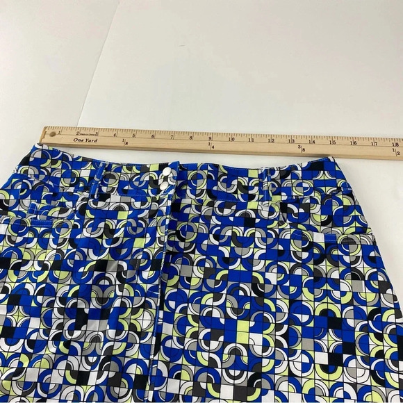 Slazenger Womens 6 Golf Tennis Athletic Skort Blue Green Geometric Pattern - Picture 3 of 7